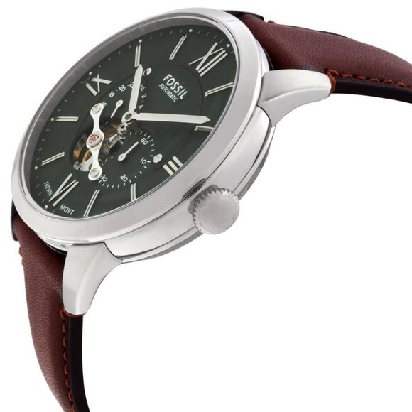 NWT Authentic Fossil Townsman Automatic Green Open Heart Dial Men's Watch - Picture 2 of 3